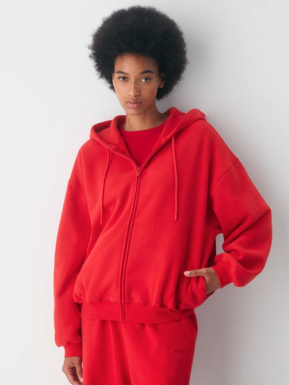NWT Aritzia Sweatfleece MEGA ZIP Flashing Red M